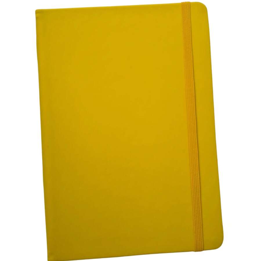 Moleskine Style Notebook 14x20 SKETCHBOOK With Or Without Lines - 黃色-帶線 - 查看 1