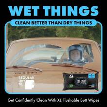 DUDE Wipes Unscented XL Flushable Wipes, 6 Flip-Top Packs Case, 48 Wipes Per Pack, 288  Aloe Vera - 1 - View 3