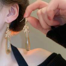 Andkiss 1 Paar modische, elegante und einzigartige Ohrringe mit Wassertropfen-Quaste