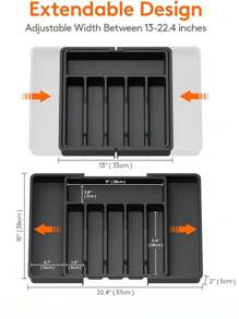 1pc/5 intervalos bandeja organizadora de gaveta de talheres, armazenamento de talheres de plástico para gaveta de cozinha, divisor de suporte de talheres e utensílios para colheres, garfos, facas, utensílios de mesa, organizador de utensílios, organizador de colheres, organizador de cozinha