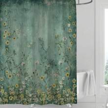 1pc Printed Waterproof Shower Curtain, With 12 Plastic Hooks, Machine Washable, Bathroom Partition, Bathtub Curtain, Bathroom Decor Window Curtain Back To School