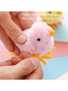 1pc Jumping Chicken Cute Simulation Clockwork Wind Up Plush Moving And Running Teenager Creative Plush Doll Toys Home Decoration Gifts, Kids Toys, Plush Doll,Kids Toys Boys,Toys For Chickens