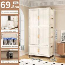 Large Capacity Folding Wardrobe, Multi-Layer Kids Baby Clothes Storage Cabinet, Home Clothing Organizer Box - Multicolor - View 18
