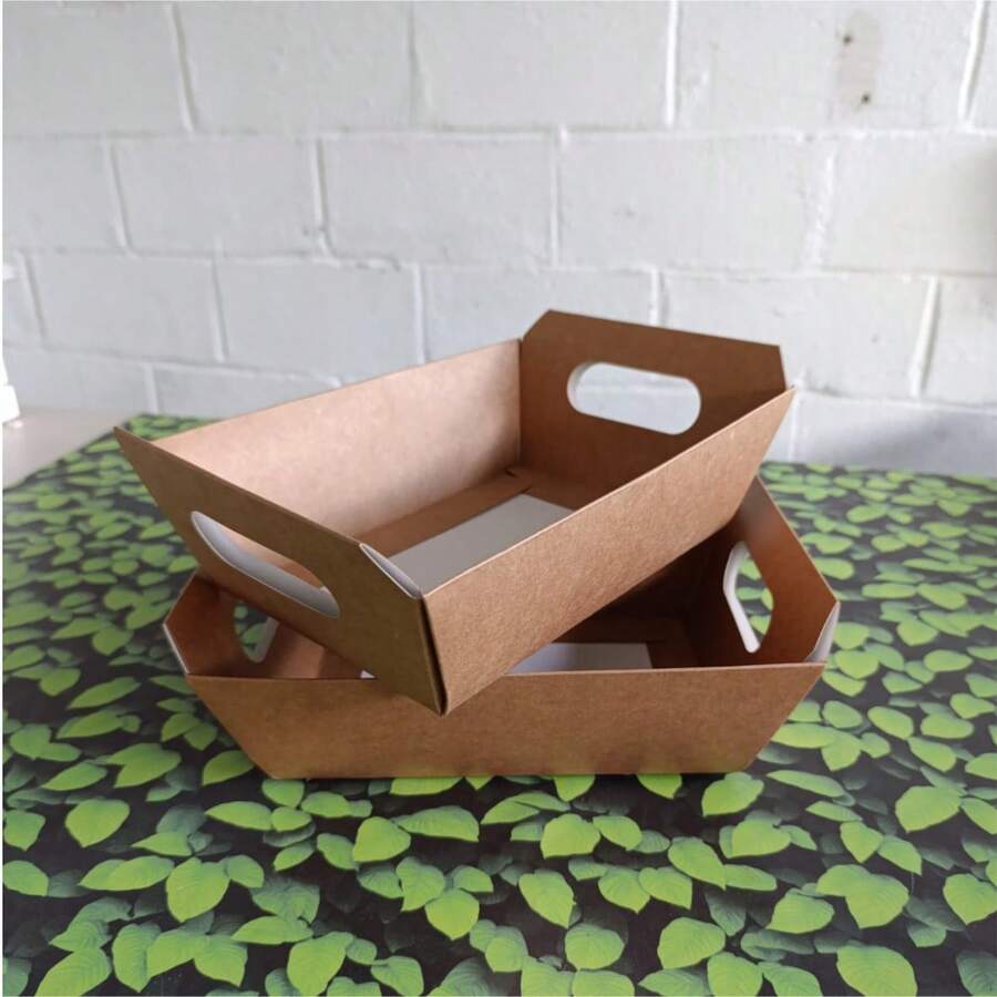 BASKET 5 UNITS - G - KRAFT PAPER, Easter; Chocolate Basket; Breakfast - 21x15x8 Cm - 米色 - 查看 1