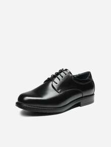 Zapatos Oxford de vestir para hombre, zapatos formales clásicos con cordones - Negro - Ver 4