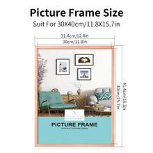 1/2/3/4件装多色铝合金相框 30x40cm/A3/A4，无框金属相框，纤薄窄边框防锈金属框，适用于海报、画布和证书，现代家居、婚礼照片展示、影棚墙面装饰、企业奖品框、办公室画廊装饰（金色/银色/玫瑰金/黑色）