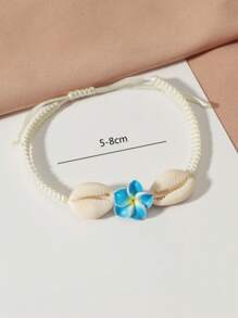 1 Stück Sommer Strandurlaub Stil Blumen & Muschel geflochtenes Armband