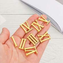 18 套时钟数字套件，包括阿拉伯数字和罗马数字 DIY 数字时钟数字，用于设计更换和维修时钟配件（金色、银色、黑色）