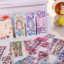 120 Peças Conjunto de Adesivos de Fantasia de Princesa, Decoração de Desenho Animado Fofa e Encantadora para Meninas