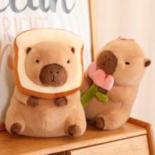 1PC30cm 11.81in Soft Capybara Transforming Capybara Doll Burger Toast Avocado Transforming Capybara Plush Toys For Kids Birthday Gift Home Decoration Valentine's Day Gift For Girls Sofa Pillow