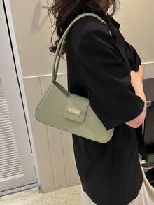 High-End Underarm/Handbag Small Niche Fashionable Commuter Baguette Shoulder Bag - Green - View 2