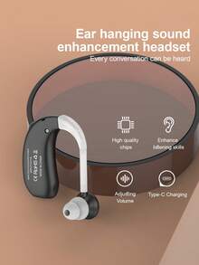 Rechargeable Hearing Aid Earphone, USB Power Supply, Polymer Lithium-Ion Battery, Audio Enhancement, Clear Communication Hearing Aid Earphone.