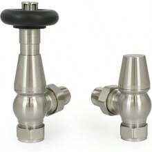 Hot Flow |  Traditional Thermostatic Radiator Vae Angled TRV (Brushed Nickel With Sve) - BrushedNickelWithSleeve1 - View 4