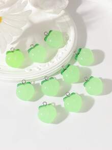 10pcs Cute Sweet Pink Peach Pendant, Suitable For Princess Style Earrings, Bracelets, Necklaces, Phone Chains And Other Accessories - Pink - View 7