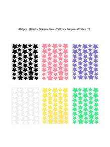 1120/840/560/280 Pcs Star Stickers, Back To School,Halloween & Christmas Decoration Stickers, Colorful Five-Pointed Star Stickers For Party, Holiday Photo Decoration, Face Decor Stickers (1 Sheet Per Color), For Decoration Only (Not For Makeup)2000/1400/160/80/40