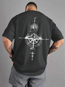 Men's New Sports And Leisure T-Shirt, Direction Compass Pattern Printed, Suitable For Going Out, Friends, Outdoor Travel Men's Sports Shirt, Lightweight And Comfortable Suitable For Daily Leisure T-Shirt, Sports And Daily Gym Sportswear, Lightweight Sports T-Shirt, Comfortable Sports Hiking And Fishing Versatile Short Sleeved T-Shirt
