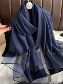 1pc Beige Scarf For Women, Warm Neck Wrap Shawl Suitable For Daily Outfit, Spring