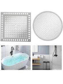 Hair Catcher/Drain Strainer/Shower Drain Cover For Bathroom Floor Drain, Stainless Steel And Silicone