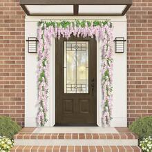 1/2/4/5pcs Pink Wisteria Garland Artificial Flowers,Fake Wisteria Hanging Flowers Garland For Pumpkin, Home Decor, Wedding Decorations, Room Decor, Fall Decor, Autumn Decor, Kitchen Accessories, Dining Room, Bedroom Decor, Bathroom Accessories, Halloween Decor, Christmas Decoration, Gifts, Birthday Bifts, Graduation Season Gifts,Wedding Season