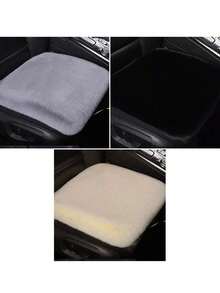 1pc Multi-Color Plush Car Seat Cushion, Short Plush Warm Seat Pad Without Backrest For Winter - one-size - View 7