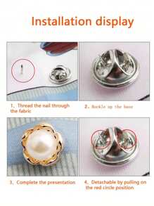 10/50 pièces Broche pour femmes avec boîte de rangement, broche anti-exposition, bouton de couverture en alliage, épingle cachée, empêche l'exposition accidentelle, épingles pour chemisier et blouse, décoration pour robe et vêtements (style aléatoire)