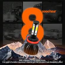 2pcs New Upgraded LED Bright Lamps 9005/HB3 9006/HB4 H4 H7 H11 H13 9007 6000K White 30000LM 180W Plug-N-Play Hi/Lo Beam All In One Quickly Spread Heat High Stability