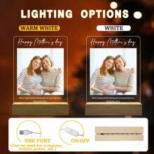 Personalized LED Name Sign Mother's Day Gift Engraved /UV Print Night Light Custom Stand Light Up Sign Wood Table Night Lamp Wedding Birthday - Festival Night Light 1 - View 8