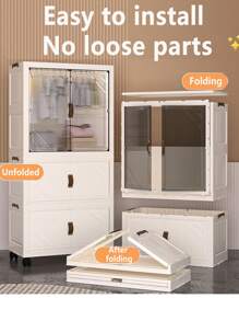 No-Assembly Storage Cabinet Organizer Case, Baby Clothes Wardrobe, Infant Garment Folding Storage Shelf, Plastic Snack Cabinet