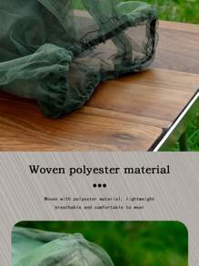 Red mosquitera verde de EVA para exteriores - Malla retráctil automática, transpirable y lavable a máquina, apta para camping y pesca, cortina antimosquitos retráctil automática, gorra antinsectos versátil para exteriores (sombrero no incluido)