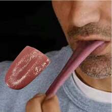 逼真的假舌头道具 - 魔术钢针舌头穿刺技巧，万圣节恶作剧玩具，具有模拟伤口效果 - 彩色 - 查看 2