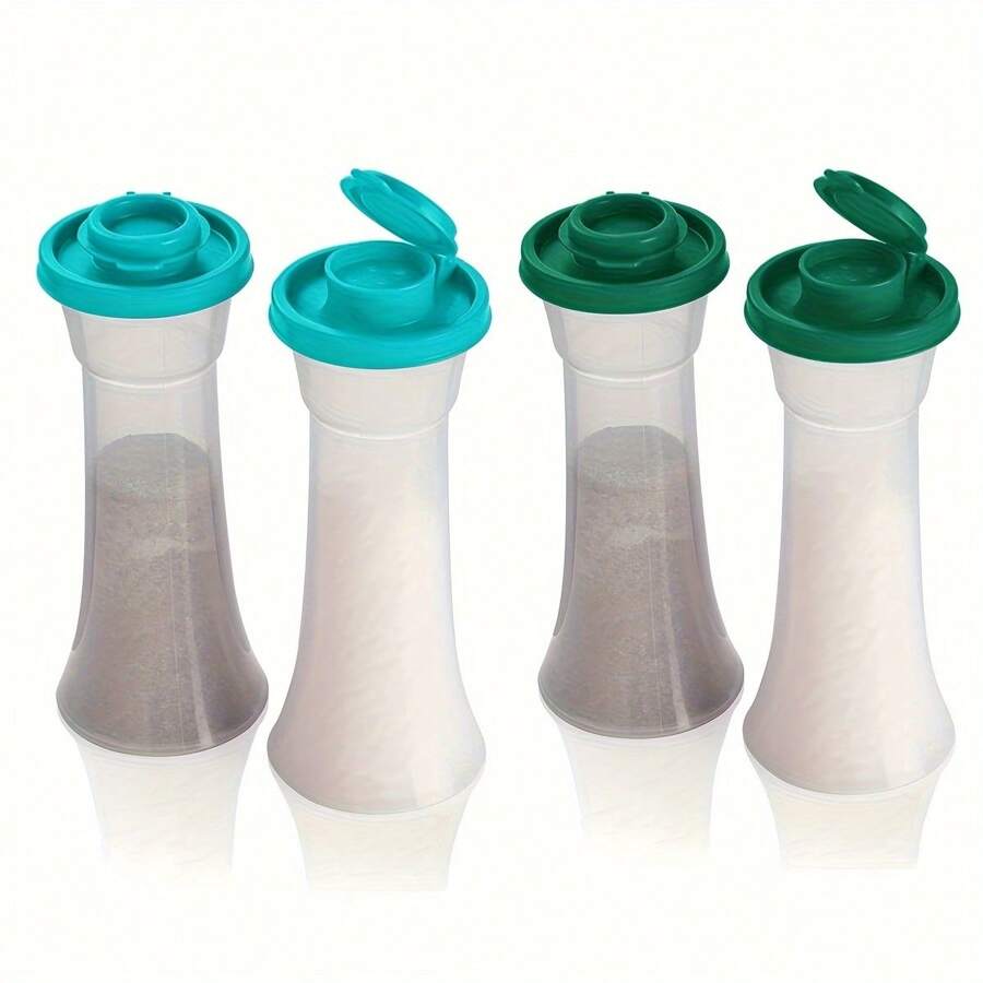2pcs Plastic Salt And Pepper Shakers With Lids Large Moisture Proof Salt Shaker Pepper Container Timer Covered Salt And Pepper Holder For Home Kitchen Restaurant Camping