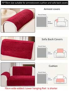 1 件四季沙发垫套，现代简约非沙发座椅保护套，防尘可洗，优雅红色，柔软防褪色，宠物友好，可调节转角沙发，适用于卧室、办公室、客厅、L 型和 1/2/3/4 座沙发