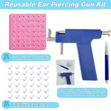 Kit professionale per piercing all'orecchio con 98 pezzi di orecchini e perline - Pistola per piercing all'orecchio riutilizzabile