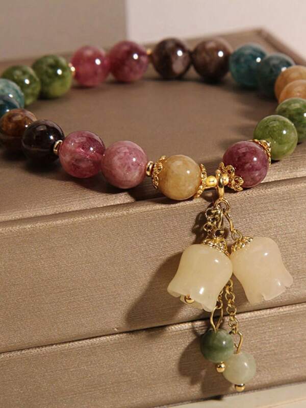 1 Peça Pulseira de Contas de Fio para Mulheres Joias da Moda Coreana Acessórios de Decoração de Mão com Charme que não Desbota Presente para Meninas
