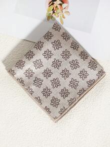 1pc Men's Casual Floral & Striped Pattern Handkerchief/Pocket Square, Suitable For Business, School, Daily Wear