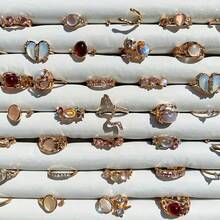 Bộ 10 chiếc/gói nhẫn hở hợp kim kẽm khảm đá mặt trăng sang trọng, bộ trang sức nhẫn nhiều kiểu dáng thanh lịch, đa năng cho tiệc tùng, đám cưới, trang phục hàng ngày, quà tặng tốt nhất, lựa chọn ngẫu nhiên trong bao bì túi OPP - Bạc - Xem 8