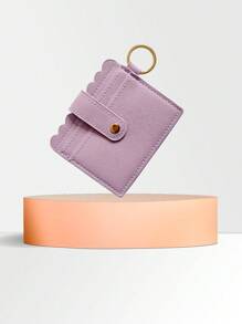 Cartera con flecos, monedero con muñequera, unicolor, estilo de moda, portátil, resistente a los arañazos, monedero con muñequera, portador de tarjetas de identificación para mujer, cartera, cartera mini, monedero