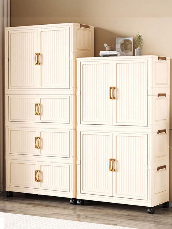 5/4/3/2/1 Layer No-Assembly Foldable Wardrobe Thickened Storage Cabinet, Home/Bedroom Use, Baby/Kids Clothes Closet For Women Storage Organizer Travel Essentials Back To School