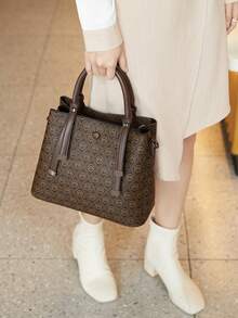 Large Capacity Tote Bag For Women, Casual Commute Shoulder Handbag, Lightweight Luxurious Brand Versatile High-End Feel Crossbody Purse, 2025 New Casual Handbag - Coffee - View 6