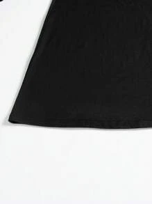 Women's Long-Sleeved Turtleneck Dress Solid Color Casual Swing Dress T-Shirt Dress (With Pockets)