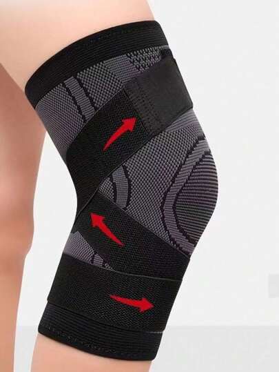 1/2pcs Sports Nylon Compression Knee Strap, Shock Absorbing Knee Pads For Outdoor Climbing Cycling Football Basketball Running, Breathable Wrap-Around Non-Slip Leg Knee Support