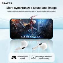 Lenovo Auriculares inalámbricos ERAZER HT18 blancos, Bluetooth 5.4 con baja latencia, calidad de sonido Hi-Fi para música, entrenamiento, e-sports, juegos y llamadas, diseño cómodo y elegante de semi in-ear, compatible con todos los dispositivos con Bluetooth - Unitalla - Ver 9