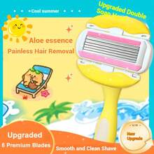 Lâminas para Mulheres, Lâminas para Mulheres para Barbear com 6 Lâminas, Lâminas de Barbear com Tira de Umidade Suavizante e Alça Antiderrapante, Lubrificação de 360° Reduz a Irritação, Remoção de Cabelos, Para Rosto, Braços, Pernas, Mãos, Axilas, Aparador Corporal Feminino, 1 Cabo com 5 Refis de Lâmina, Remoção de Cabelo, Lâmina Facial, Lâmina de Barbear, Removedor de Pelos Faciais, Auto Cuidado Epilador, Ferramentas de Cuidados de Verão, Aparador Corporal para Viagem, Itens Essenciais de Férias