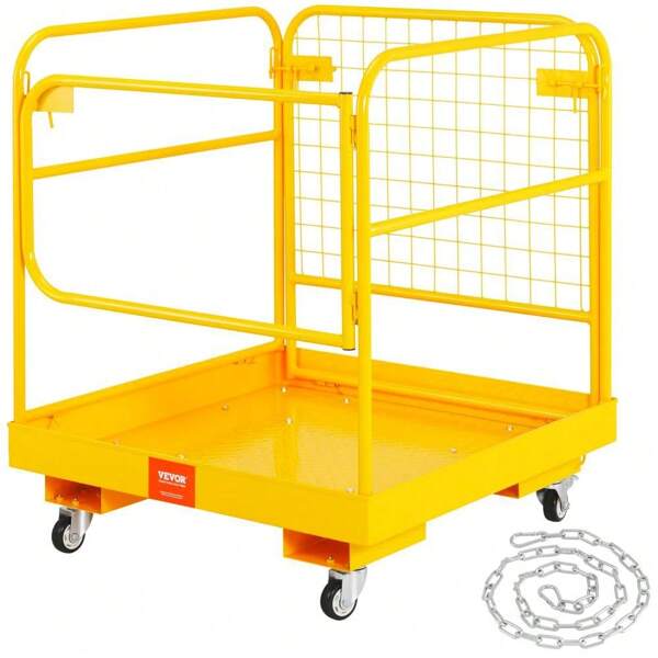 Faltbare 92x92CM Q235B Arbeitsplattform für Gabelstapler Max Last 544 kg ideal für 1-2 Personen erhöhte Arbeitslösungen