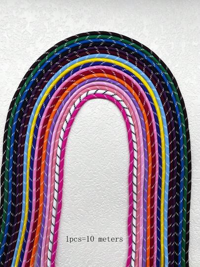 10 米 1 件 5 毫米彩色圆点涤纶编织绳，适用于连帽衫、裤子、包包、手机挂绳、DIY 工艺品、日常使用