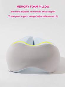 Memory Foam U-Shaped Neck Pillow + Blackout Eye Mask + Noise Reduction Earplugs Set | 360° Surround Support Cervical Vertebrae Neck Pillow | Soft Flannel Breathable Pillowcase + Portable Storage Box | Suitable For Airplane Travel/High-Speed Rail Nap/Office Lunch Break Travel Essentials Vacation Holiday Neck Pillow Travel Sleep Mask - Multicolor - View 2