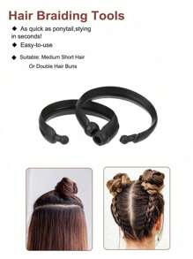 2 Stück/Set DIY Haarbun Maker Silikon Haar Twist Donut, geeignet für Doppelbun Haarstyling, Haarbun Maker Set, Magic Haar Twist Donut, einfache und stilvolle Bun & Pferdeschwanz Kreation, DIY Haarstyling Accessoires, einfaches Design für Frauen, Haarband, Haaraccessoires, Haargummis, Haargummibänder
