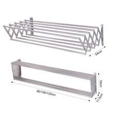 Wäscheständer Wandmontage ausziehbar Wandwäschetrockner Klapptrockner Wäschetrockner Teleskop Edelstahl Wandmontage mit 9 Stangen