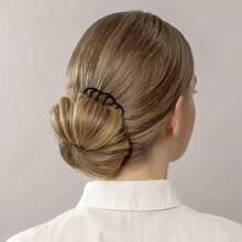 6-Piece Plastic Hair Comb Set - U-Shaped Hair Fork With Teeth For Bun Styling - Retro-Style Hair Accessories, Suitable For Women With Curly Or Normal Hair - Scent-Free, Suitable For Ages 14 And Above - Black Hairpin Rods, Suitable For Classic Hairstyles
