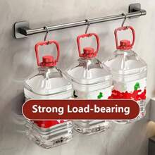 Towel Rack, Bathroom Wall Mounted Towel Holder Organizer Storage, No Drilling, Single Bar For Toilet/Washroom